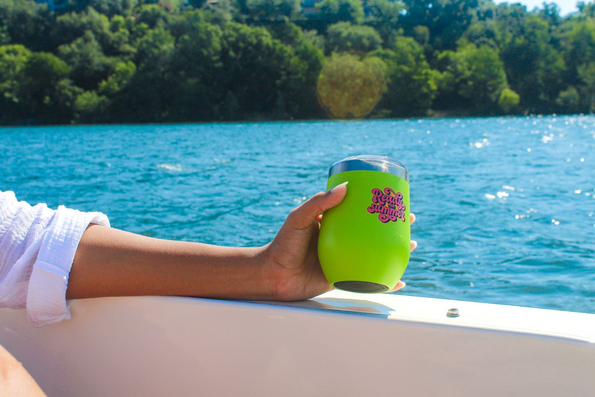 12oz Stemless Wine Tumbler in Frosted Lime