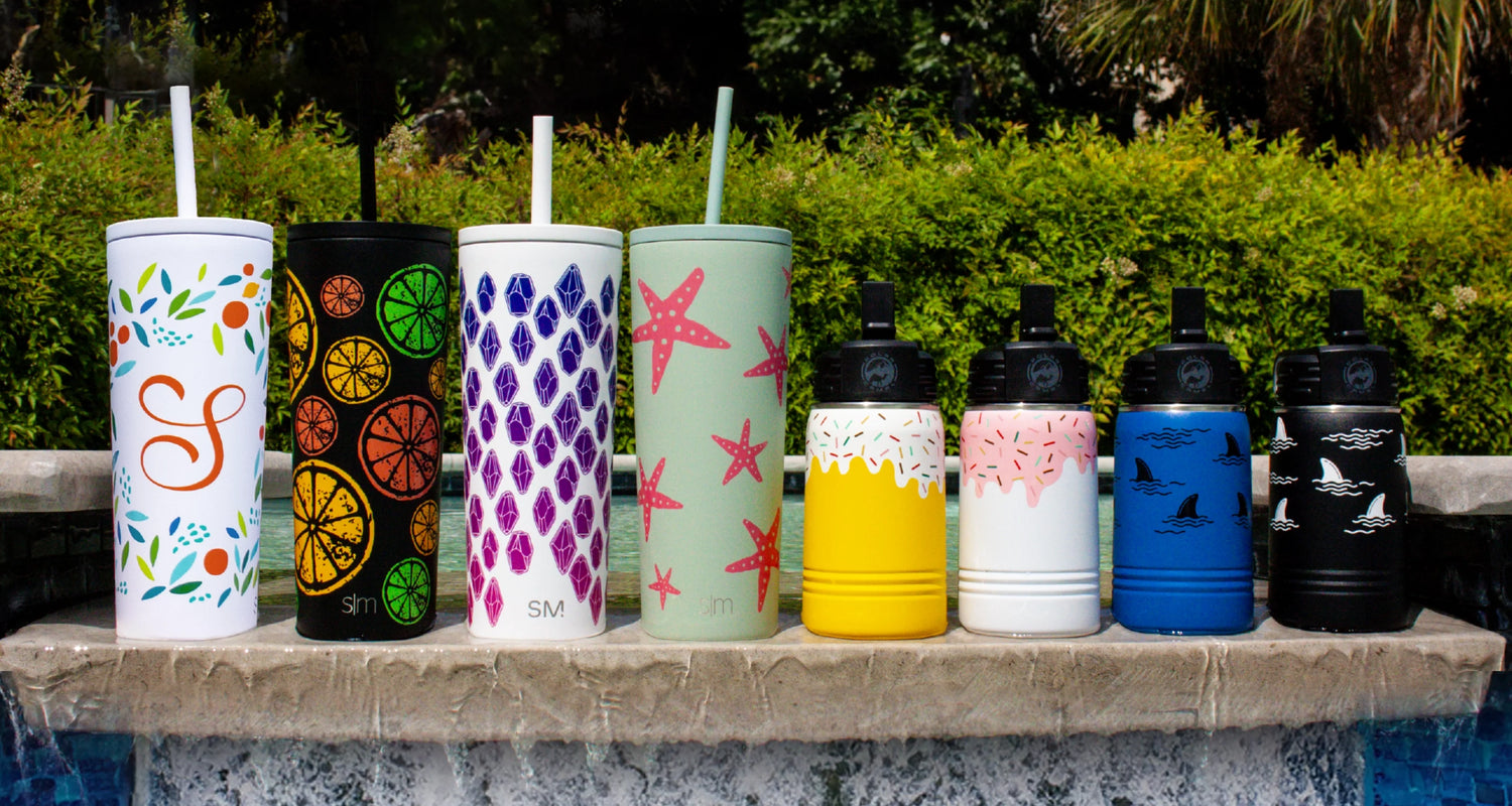 custom summer wrap designs on insulated tumblers and bottles