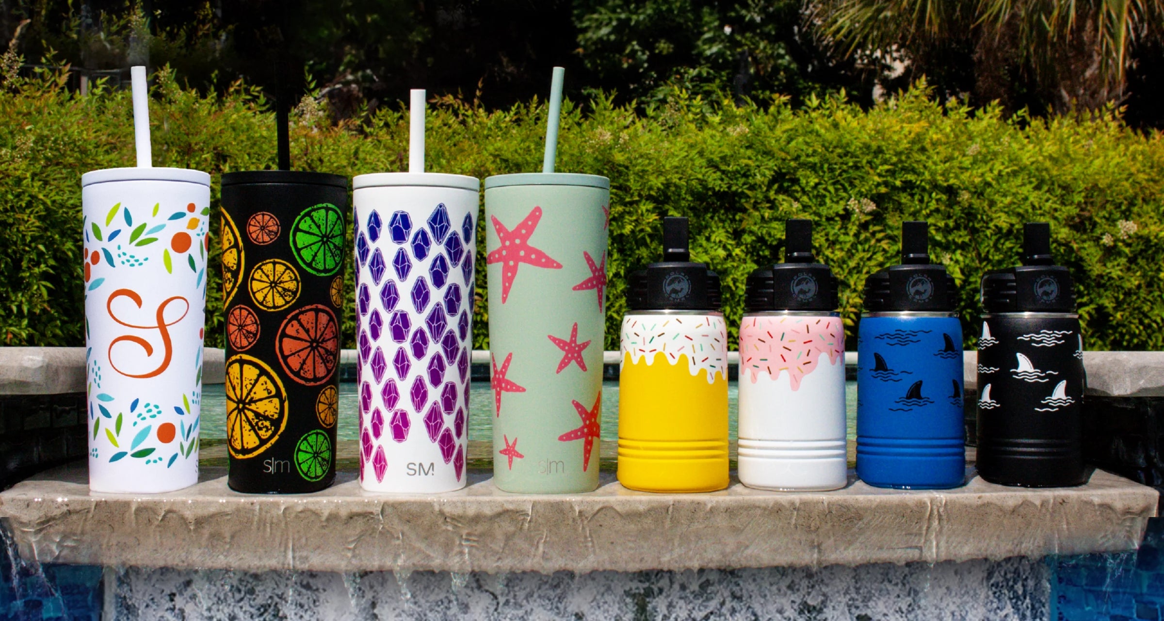 custom summer wrap designs on insulated tumblers and bottles