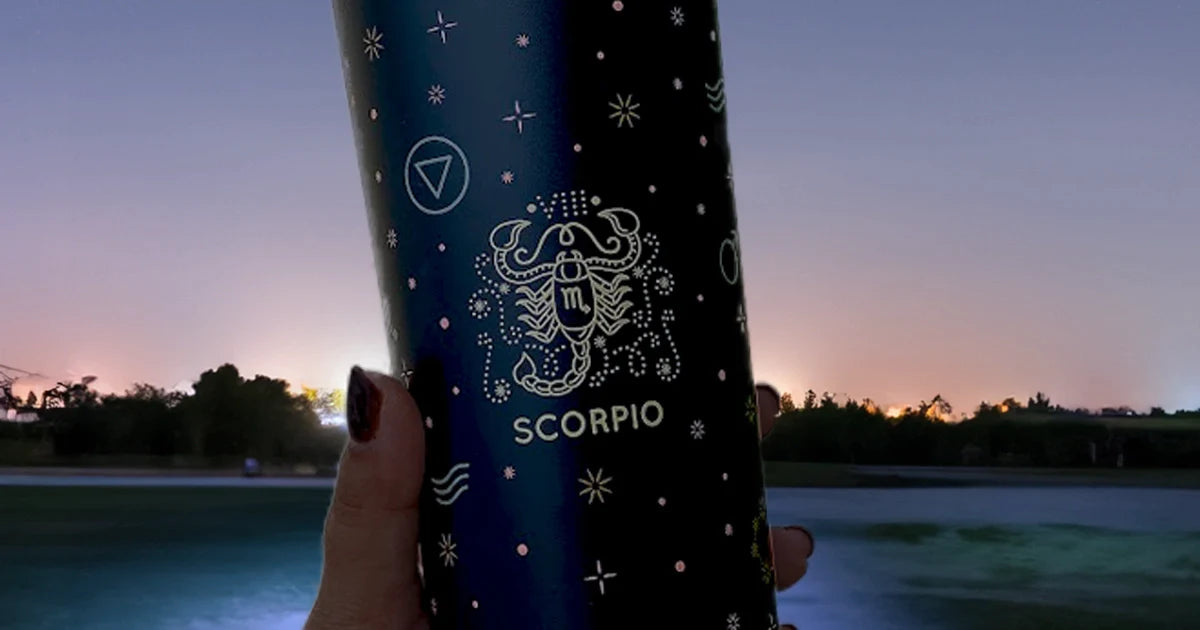 zodiac tumbler print with scorpio design