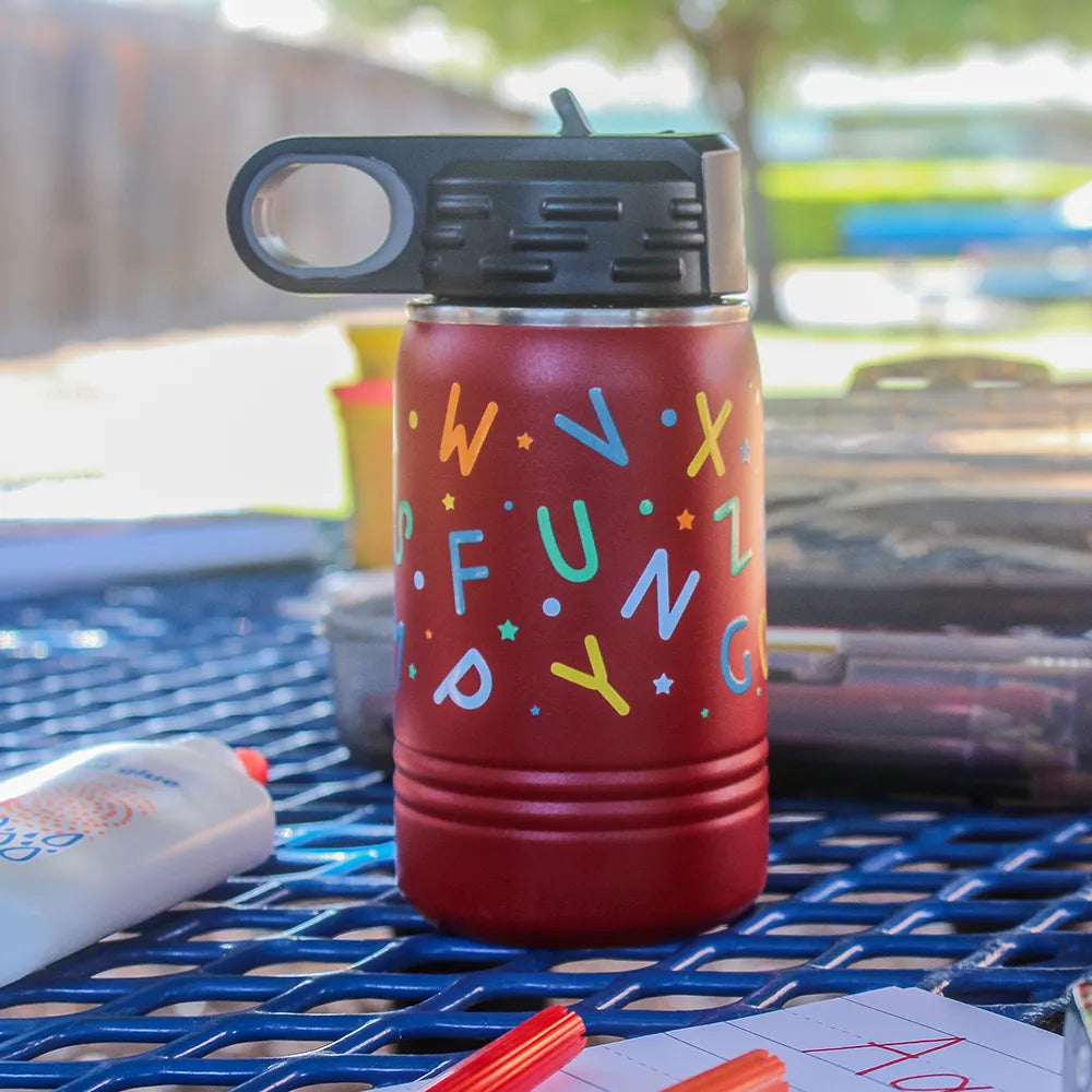 Alphabet Party Wrap Kids Bottle | 12 oz