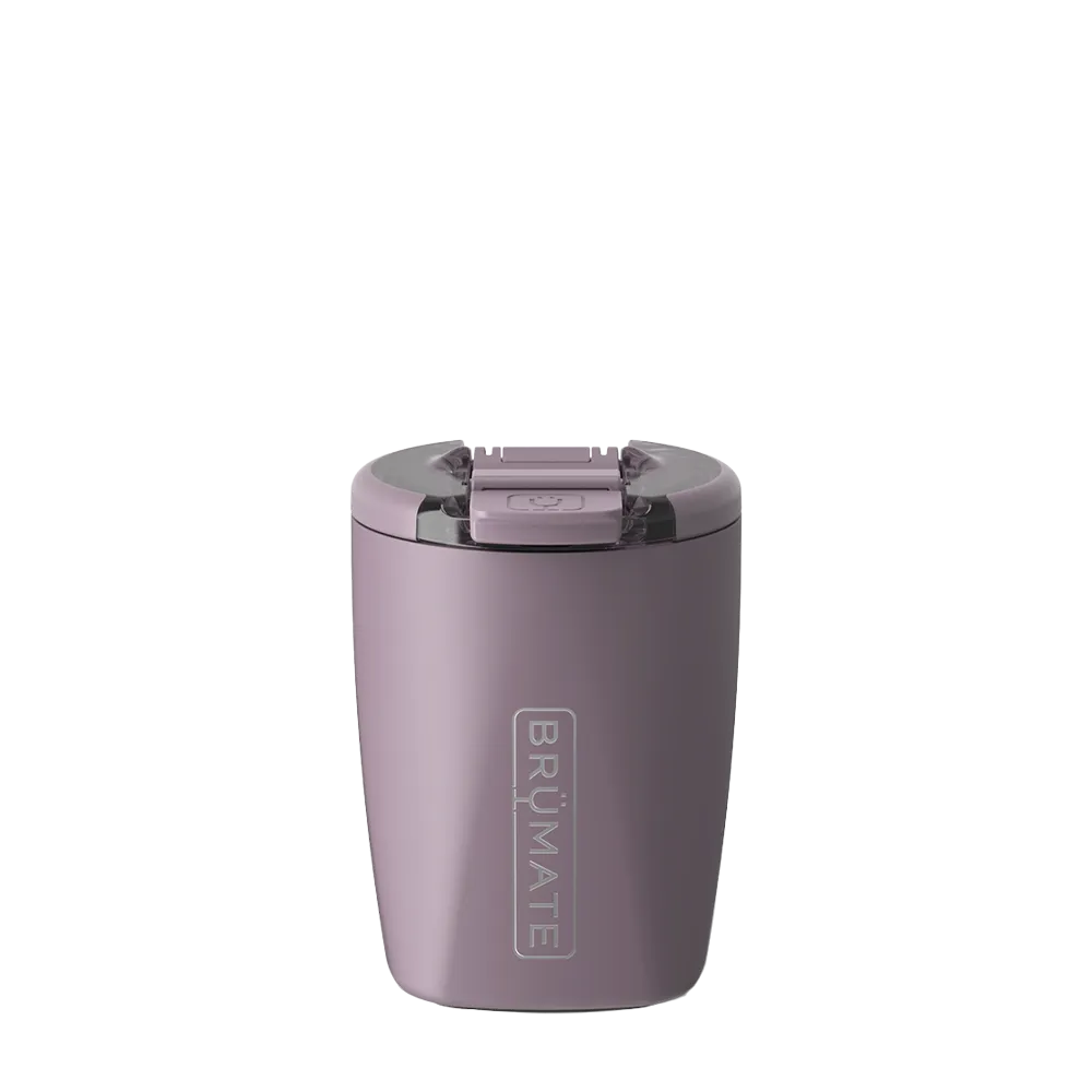 Back customization side of the BruMate Rocks with Color Matched Lid 12 oz in Lilac Dusk
