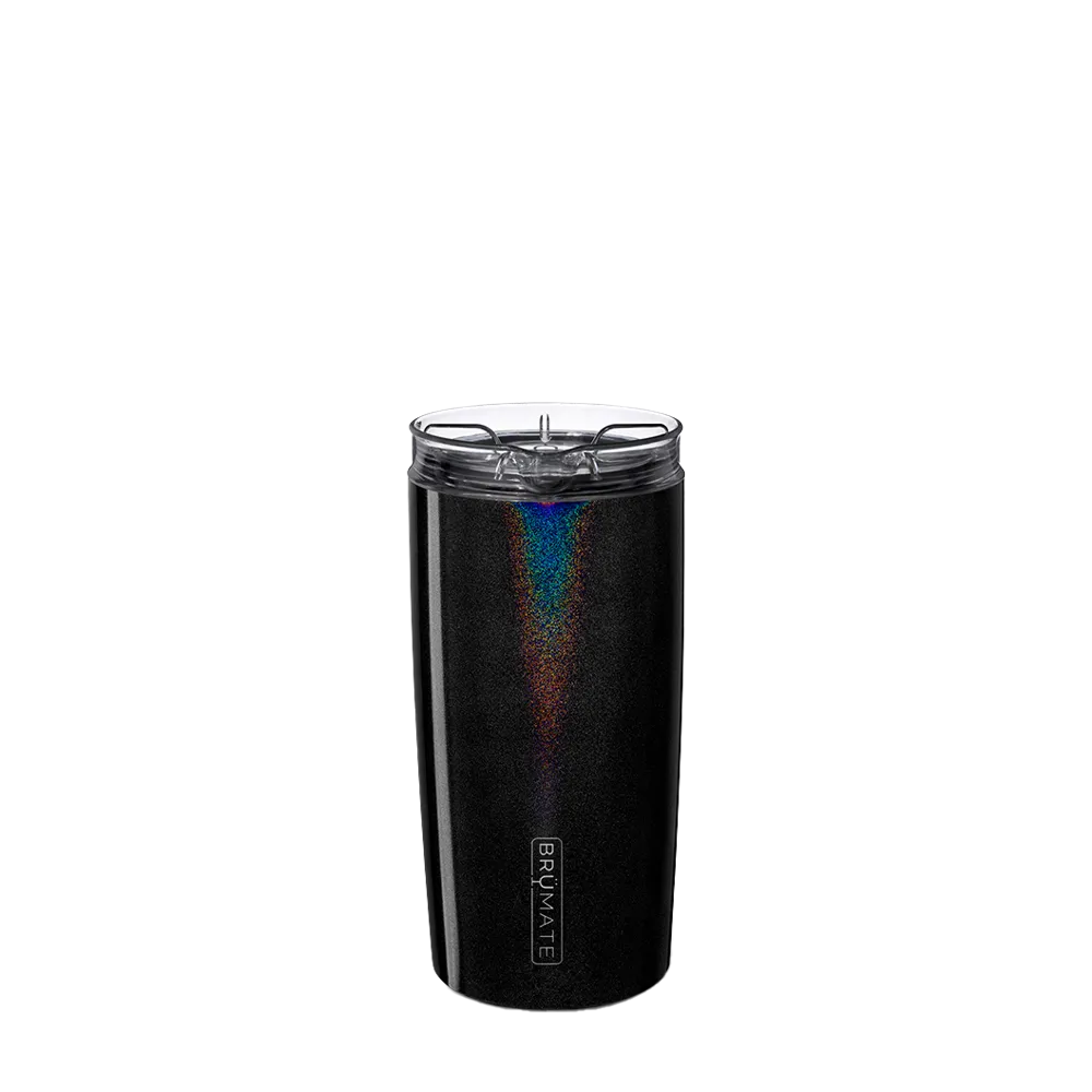 Back customization side of the BruMate Togosa Bottle Chiller & Pitcher in Glitter Charcoal