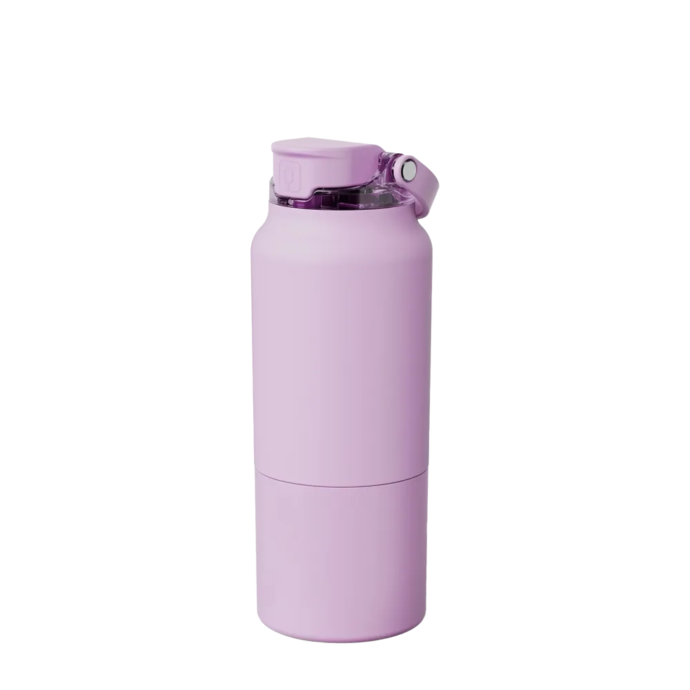 Front customization side of the BruMate Rise Bottle 35 oz in Lavender