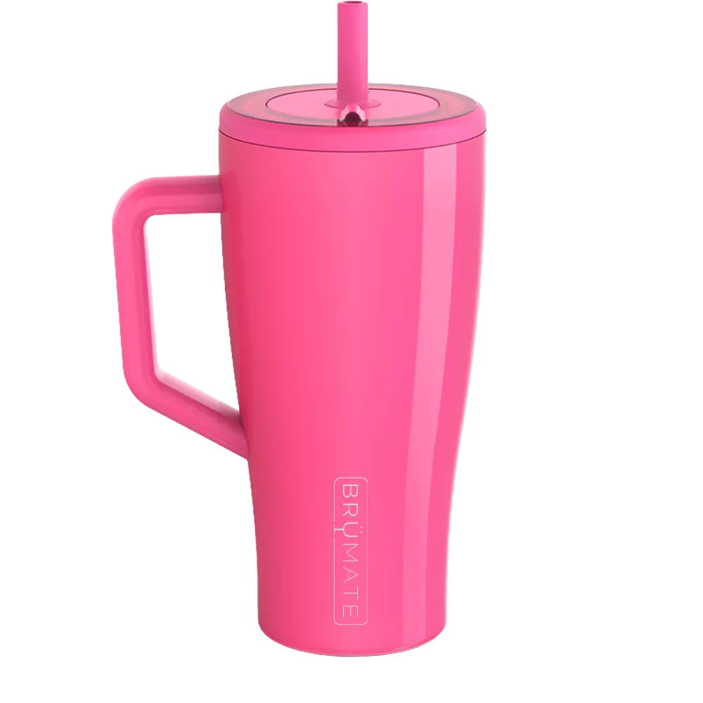 Back customization side of the BruMate Era Mug 30 oz in Neon Pink