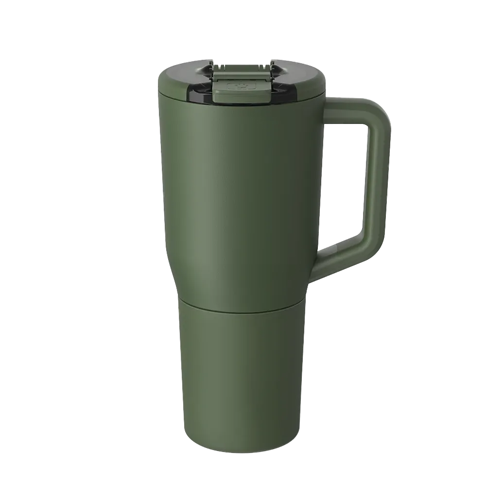 Front customization side of the BruMate Müv Mug 35 oz in OD Green