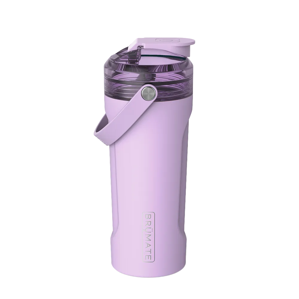 Back customization side of the BruMate MultiShaker 25 oz in Lavender