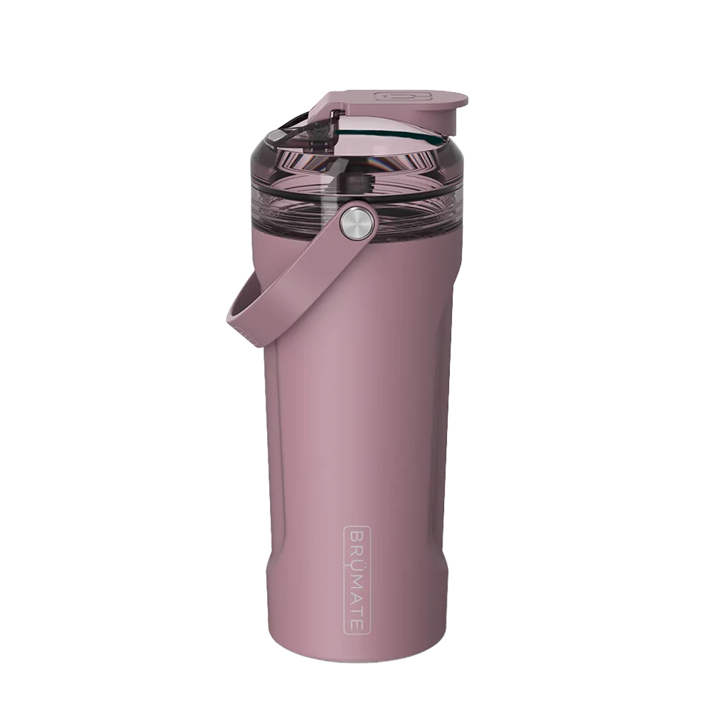Back customization side of the BruMate MultiShaker 25 oz in Rose Taupe