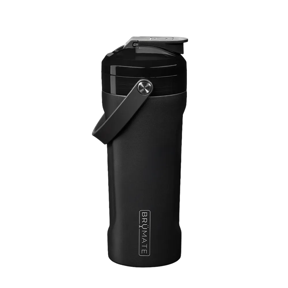 Back customization side of the BruMate MultiShaker 25 oz in Matte Black