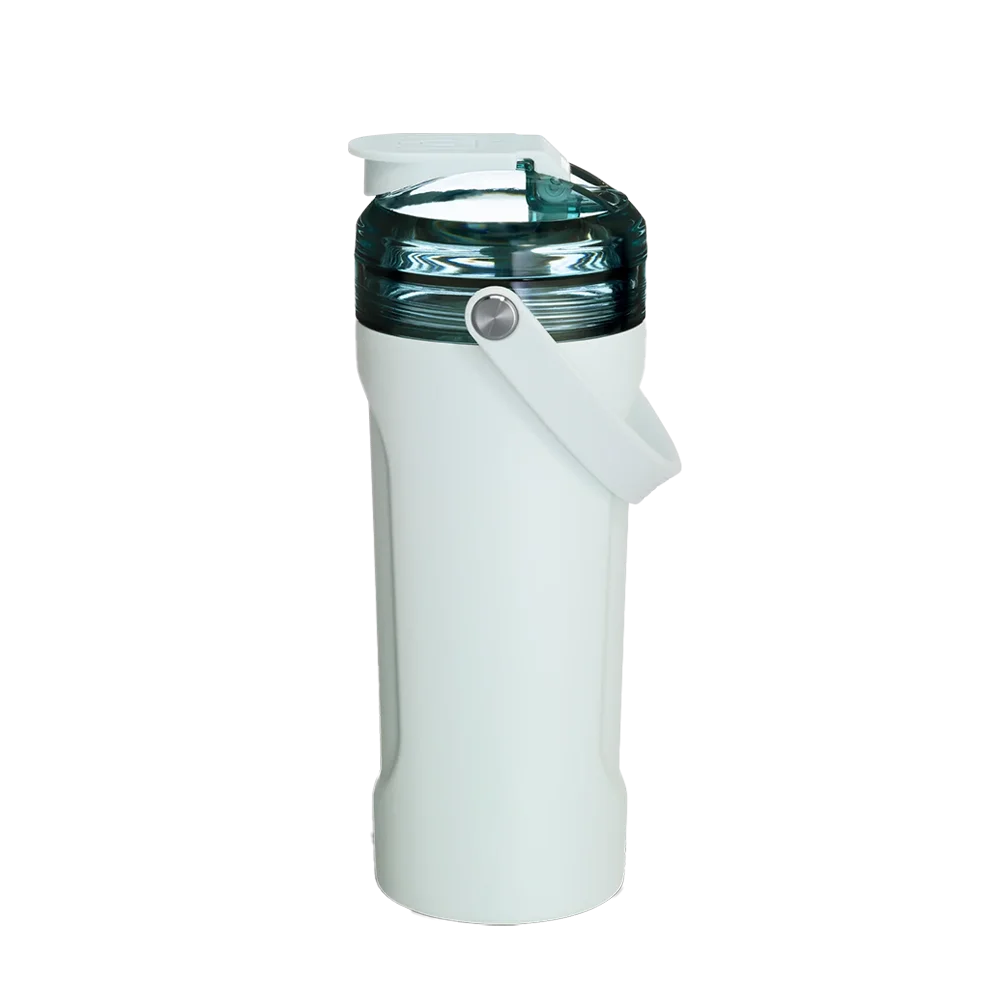 Front customization side of the Brumate Multishaker 26 oz in Blue Agave