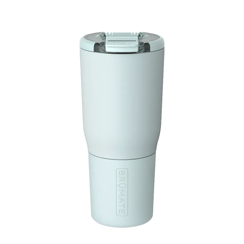 Back customization side of the BruMate Nav Tumbler 25 oz in Blue Agave
