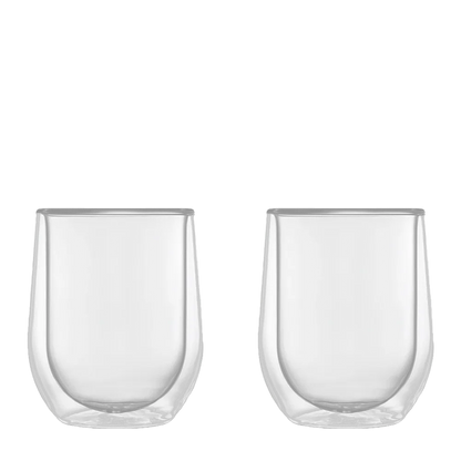 Corkcicle Glass Stemless Glasses Set of 2 in clear 