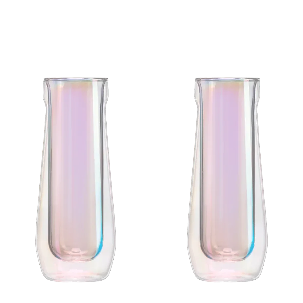 Corkcicle Glass Flutes in prism