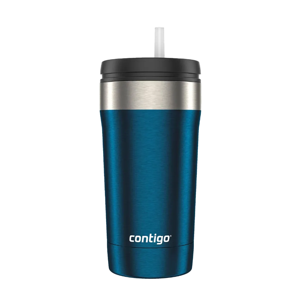 Customized Contigo 16 oz Uptown Stainless Steel Dual-Sip Tumbler with straw
