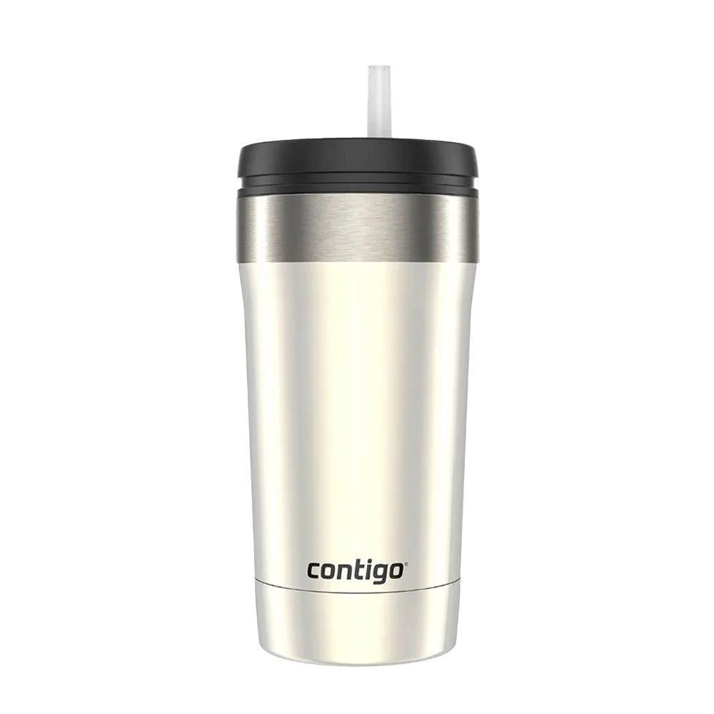 Customized Contigo 16 oz Uptown Stainless Steel Dual-Sip Tumbler with straw