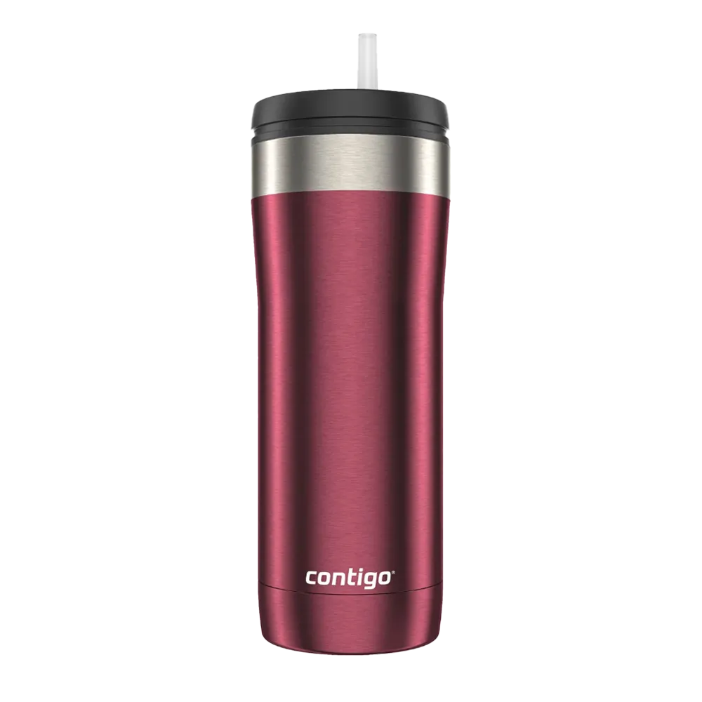 Customized Contigo 24 oz Uptown Stainless Steel Dual-Sip Tumbler with straw
