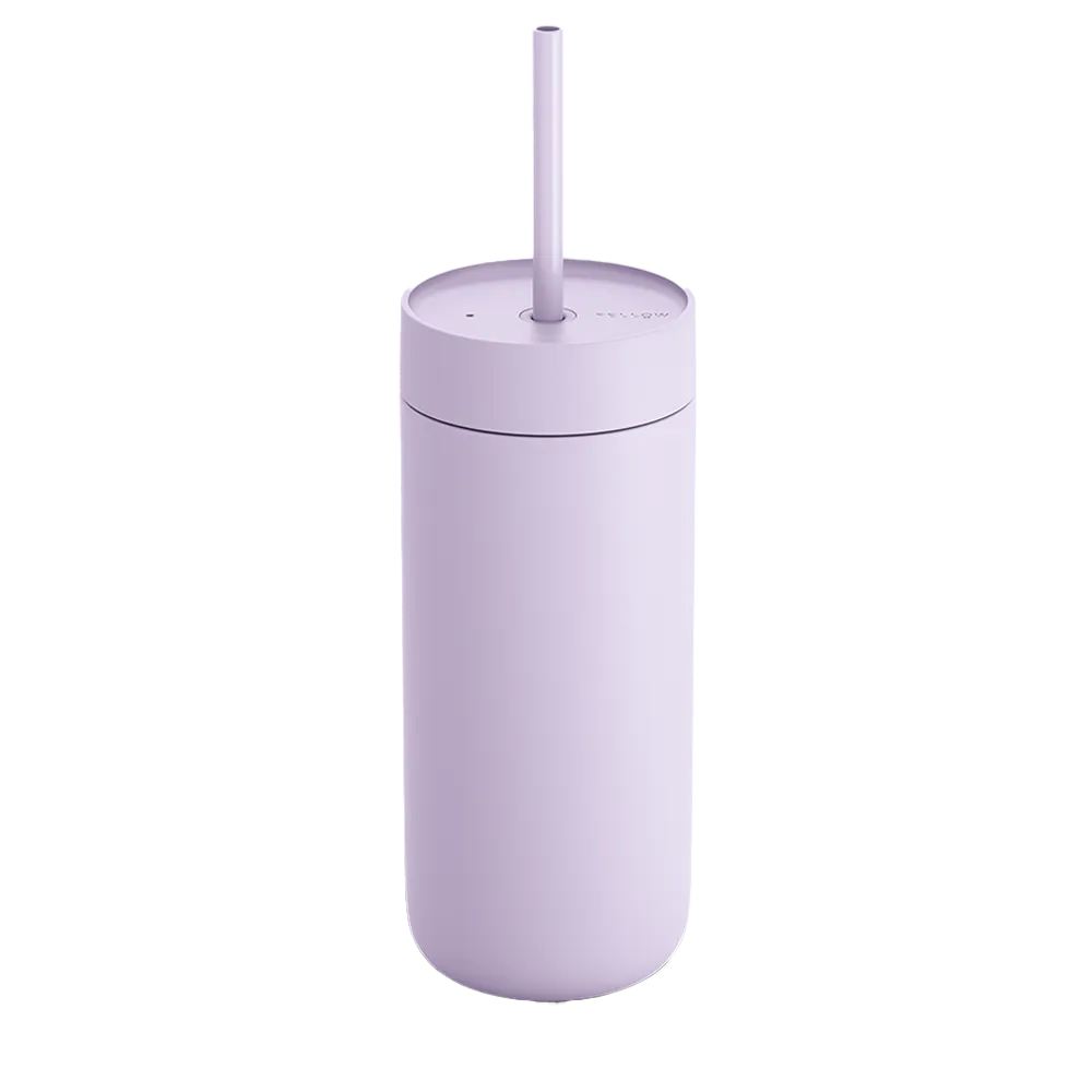 Purple Tumbler with Straw