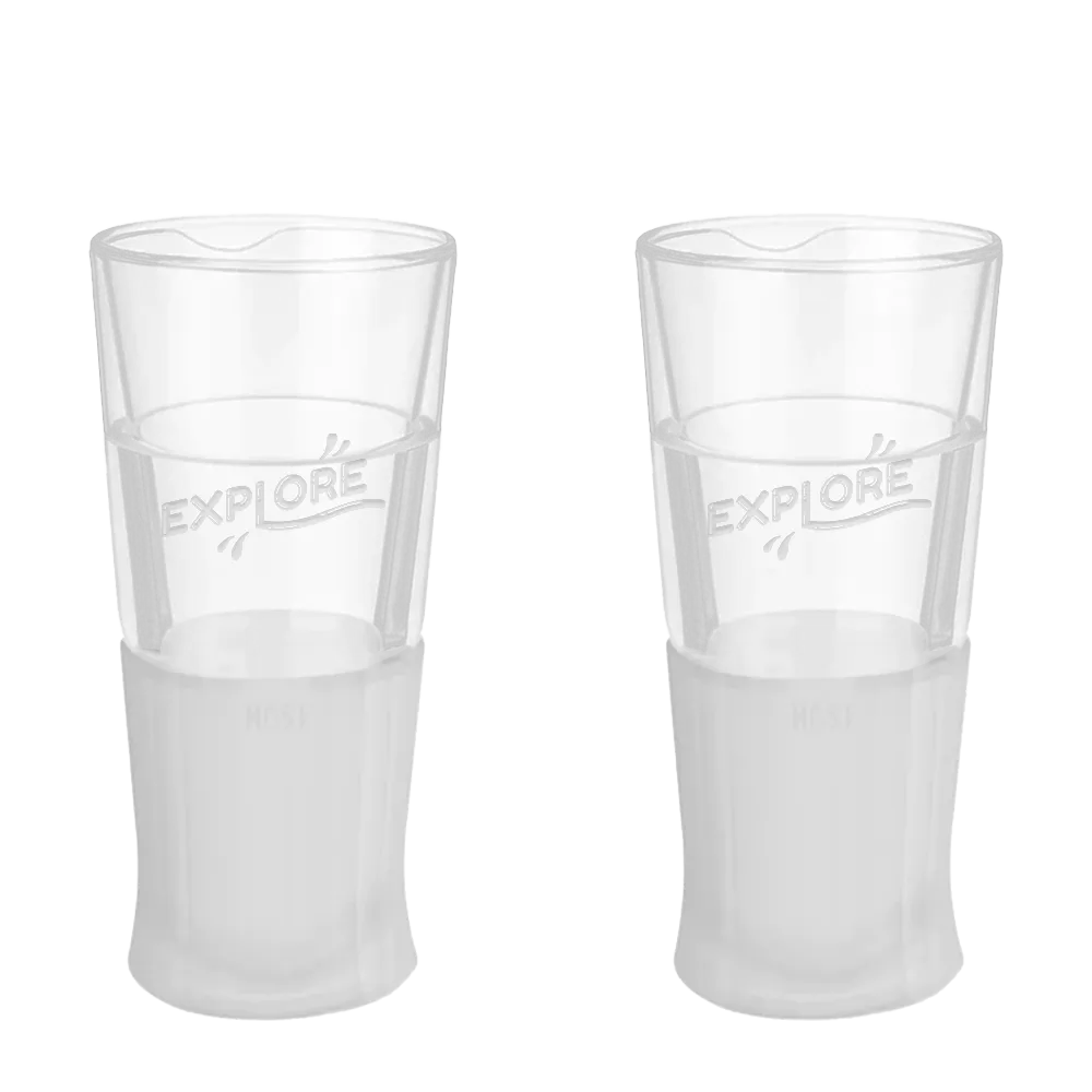 Glass Freeze Beer Glass Set of 2