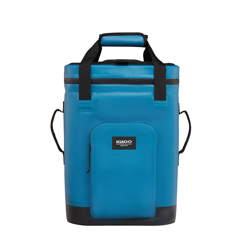 Customized Igloo 24 can Soft Cooler Backpack in Modern Blue
