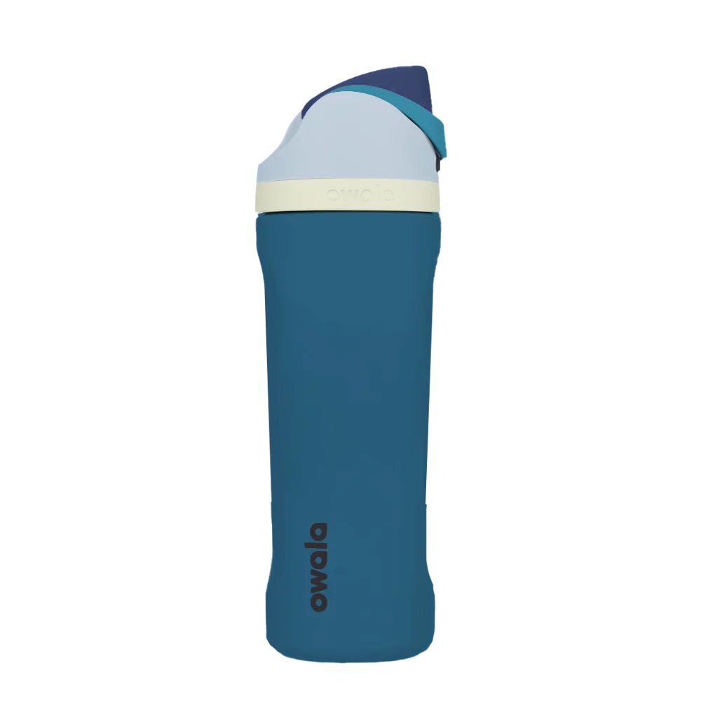Back customization side of the Owala Freesip 24 oz in Denim