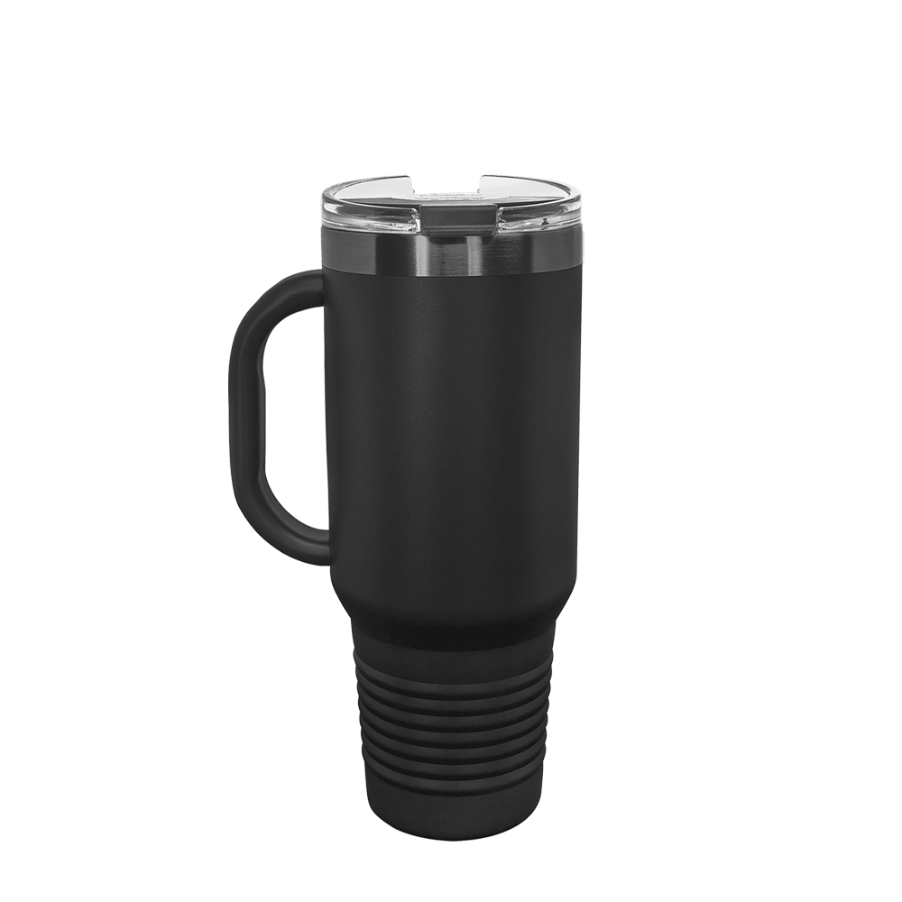 Polar Camel Ion Plated Straw Lid Mug 40 oz Black and Ghost Black