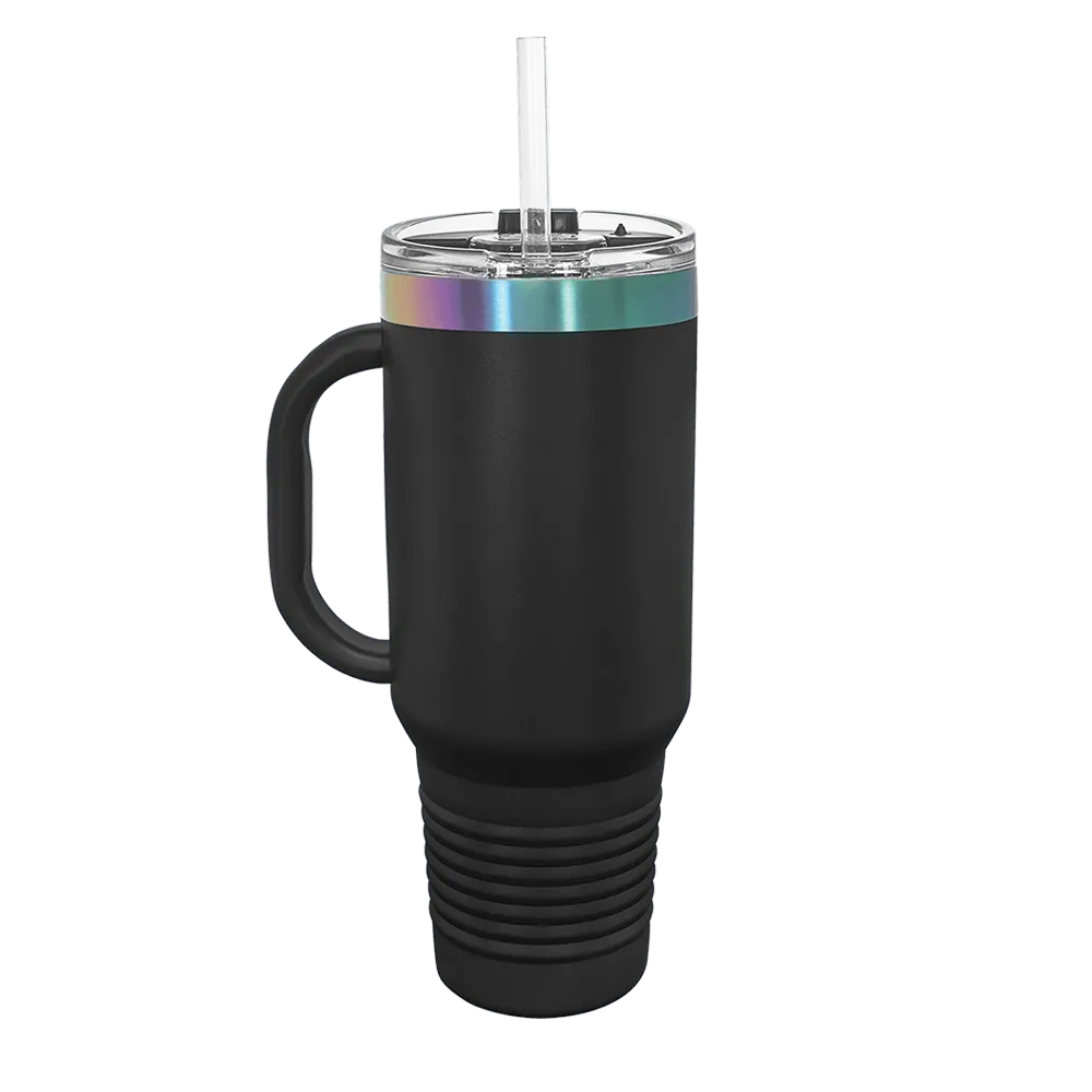 Polar Camel Ion Plated Straw Lid Mug 40 oz Black and Prism
