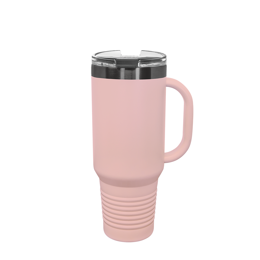 Polar Camel Ion Plated Straw Lid Mug 40 oz Blush and Ghost Black