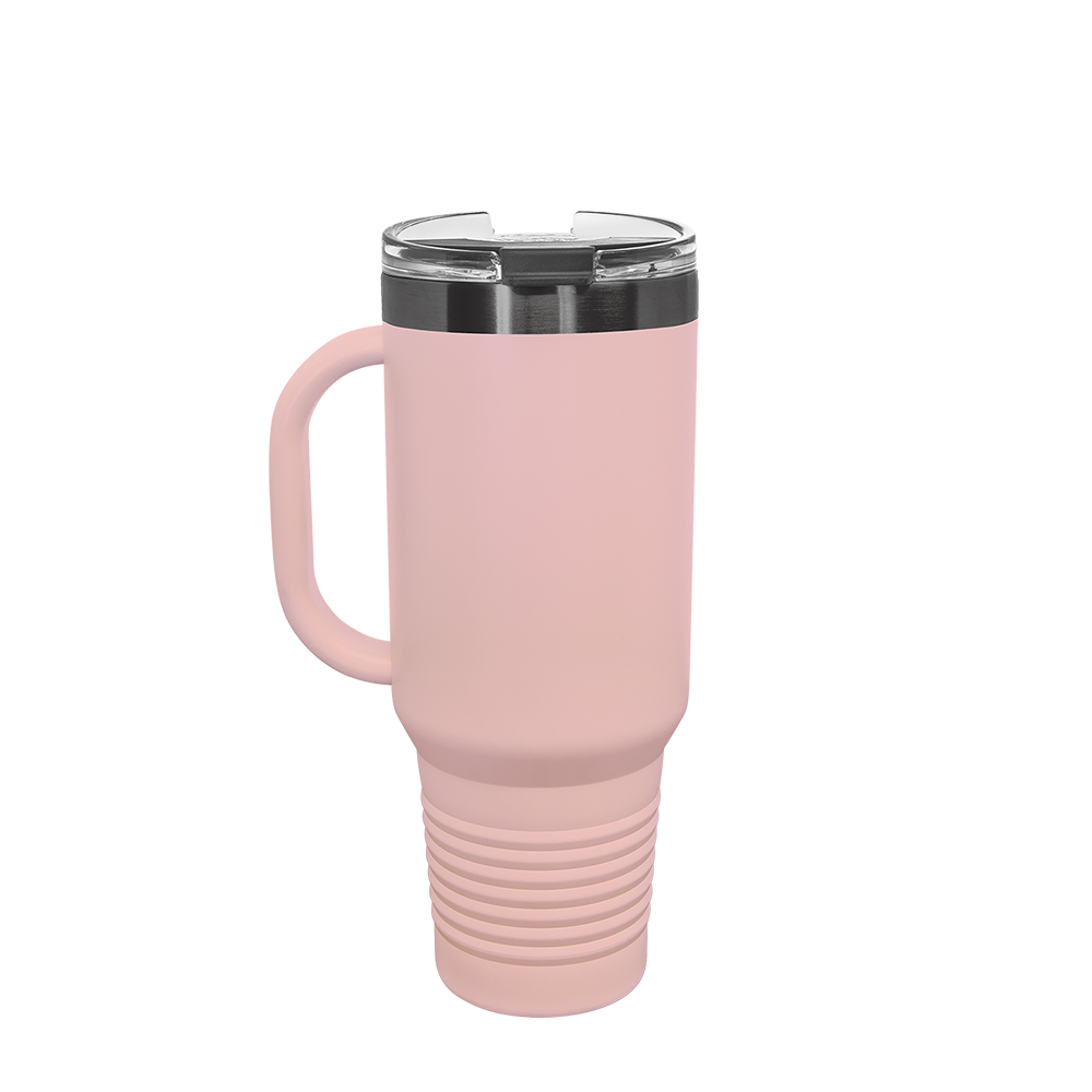 Polar Camel Ion Plated Straw Lid Mug 40 oz Blush and Ghost Black