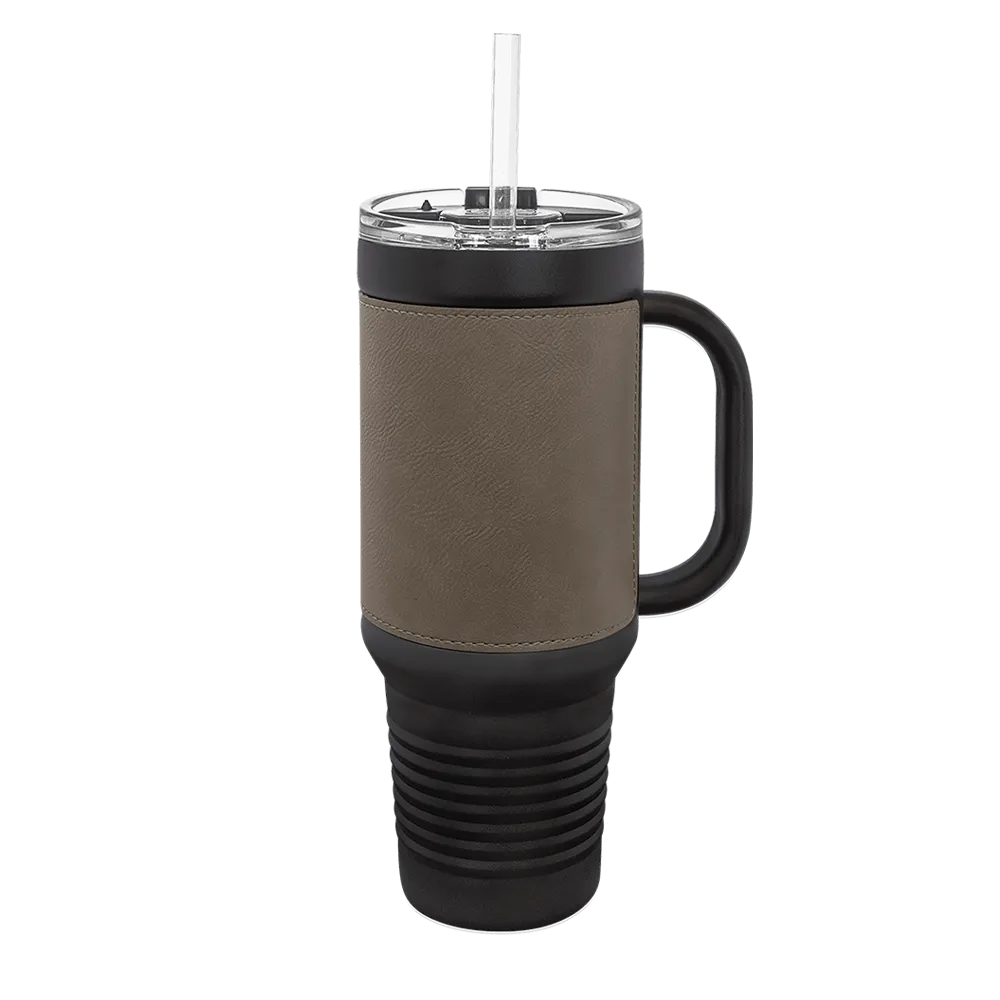 Polar Camel 40 oz Leatherette Straw Mug