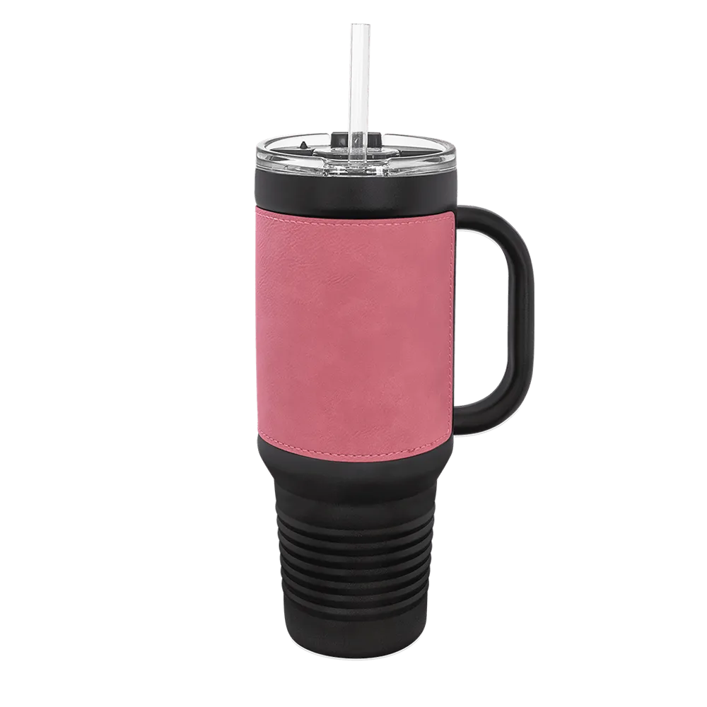 Polar Camel 40 oz Leatherette Straw Mug