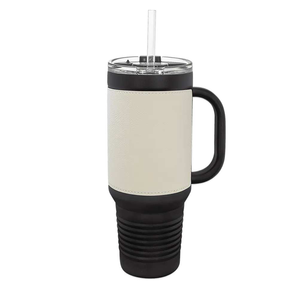 Polar Camel 40 oz Leatherette Straw Mug