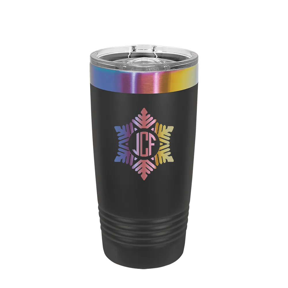 Polar Camel Ion Plated 20 oz Tumbler with Winter Design Snowflake
