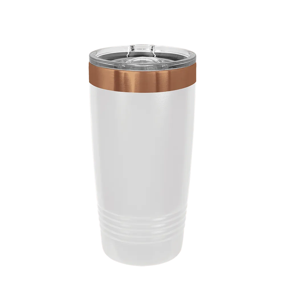 Polar Camel Ion Plated Tumbler 20 oz White and Rose Gold