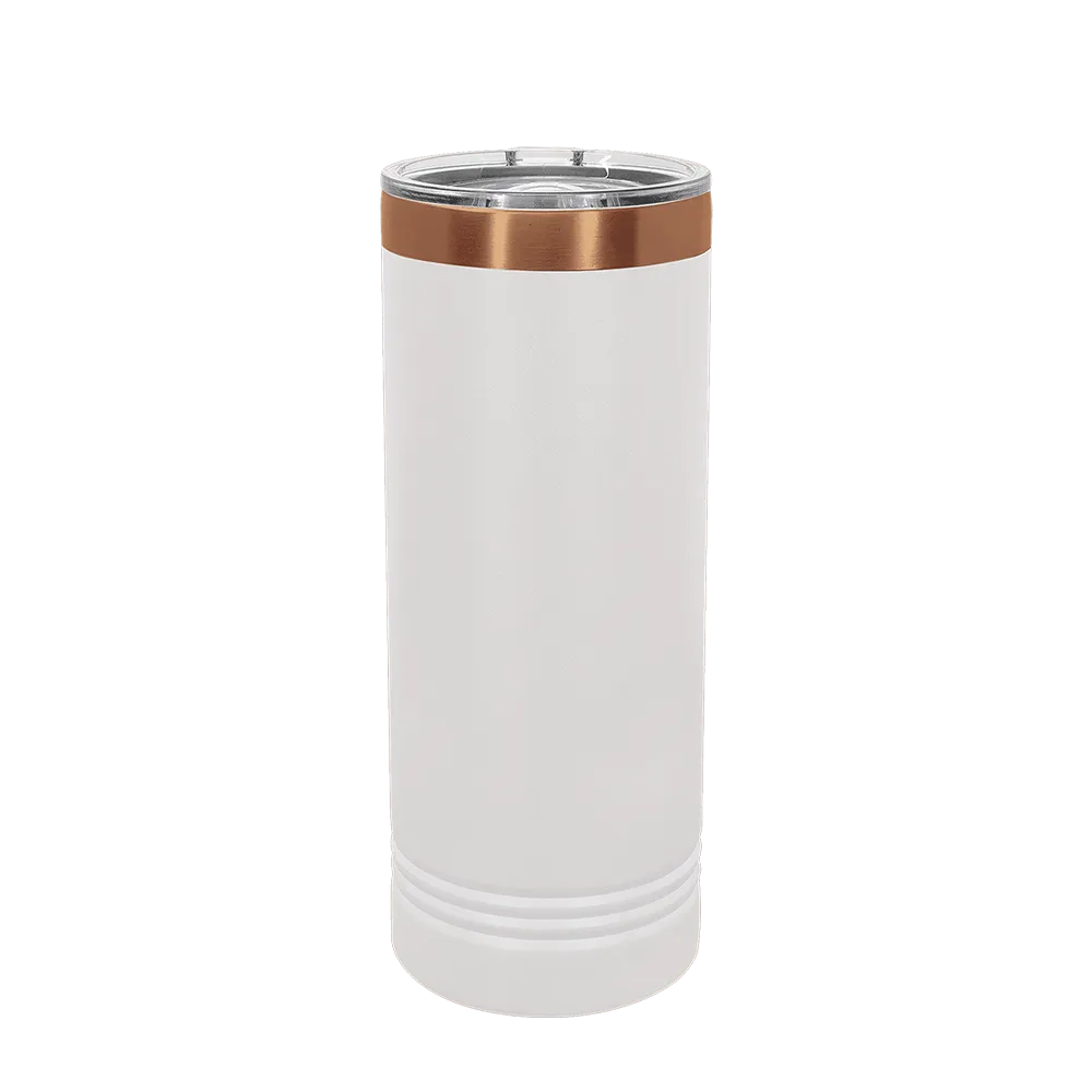 Polar Camel Ion Plated Skinny Tumbler 22 oz White and Rose Gold