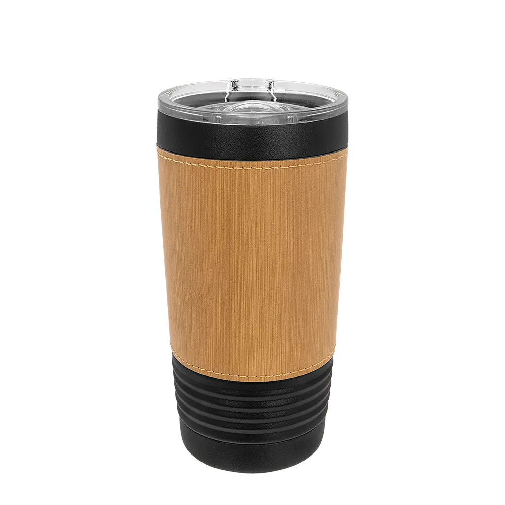 Polar Camel Leatherette and Black Tumbler 20 oz Bamboo