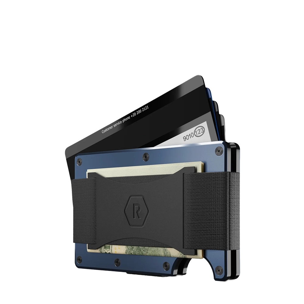 Ridge Aluminum Wallet with Cash Strap back view