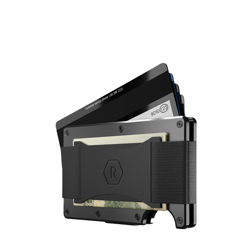 Ridge Aluminum Wallet with Cash Strap back view