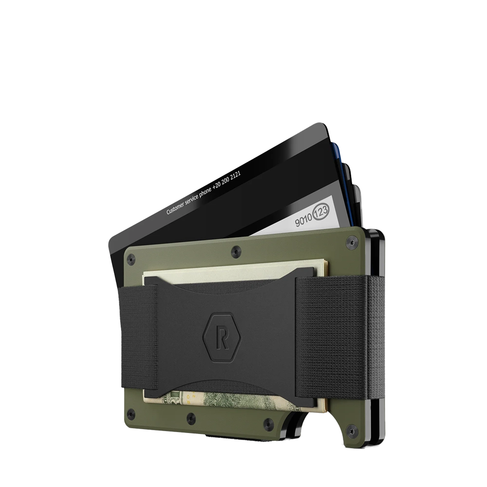 Ridge Aluminum Wallet with Cash Strap back view