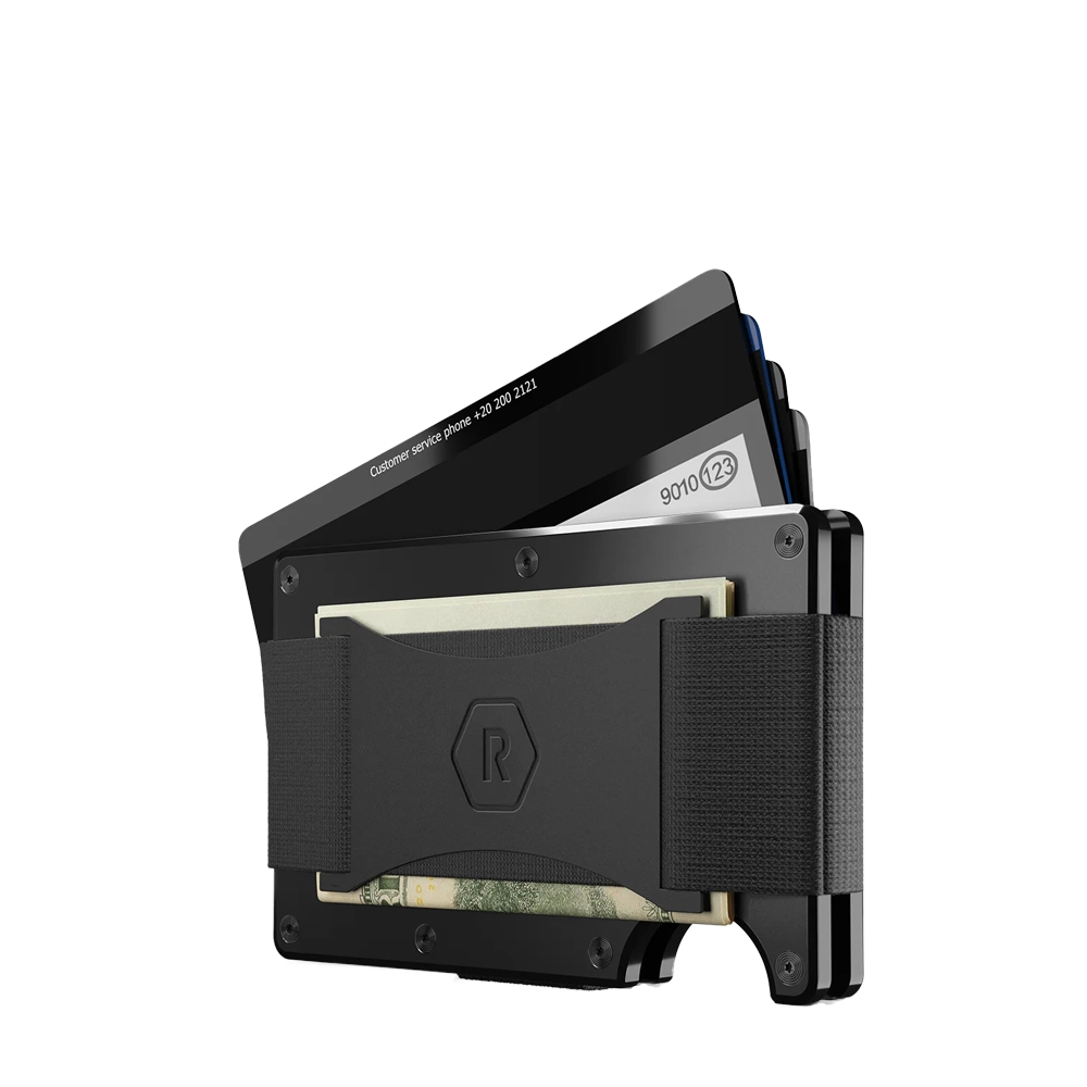 Ridge Aluminum Wallet with Cash Strap back view