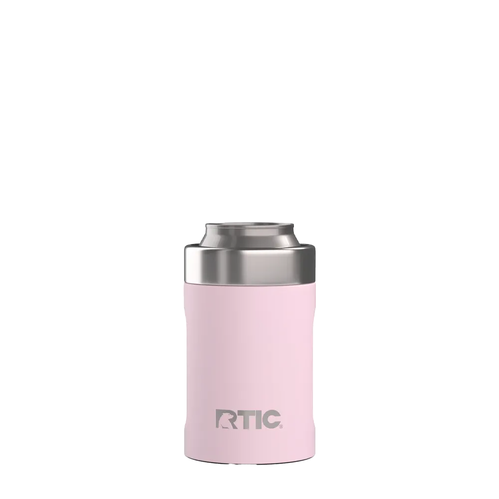 Back customization side of the RTIC Ultimate Can Cooler 12 oz in Pale Pink