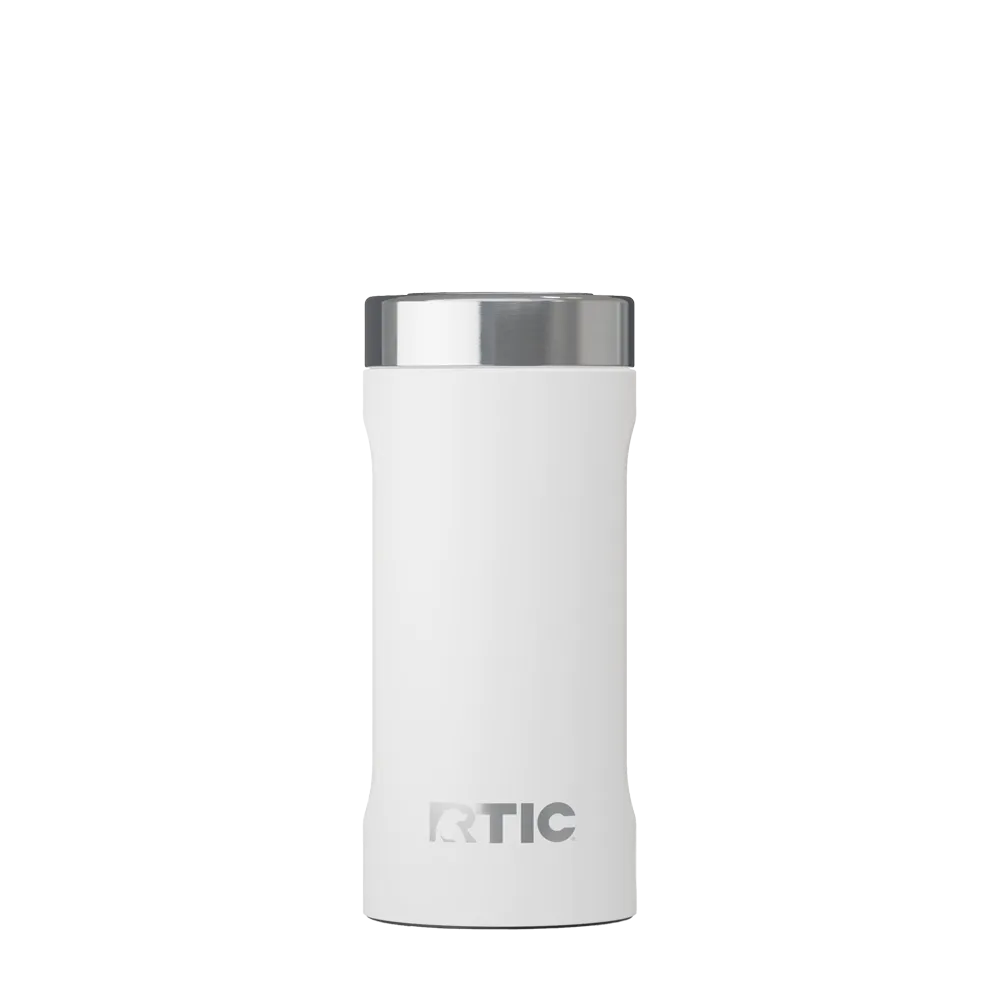 Back customization side of the RTIC Essential Can Cooler 24 oz in White