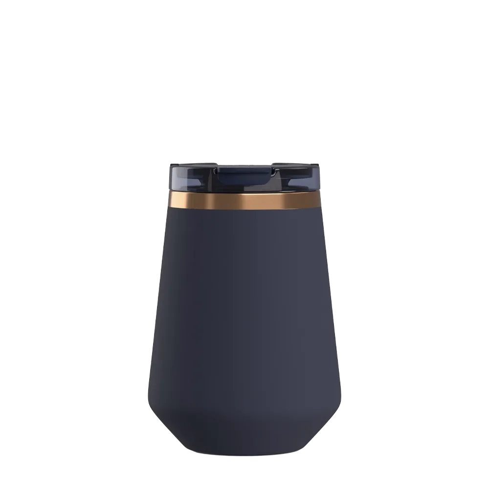 Front customization side of the RTIC Happy Hour Wine Tumbler 12 oz in Dark Midnight Dust