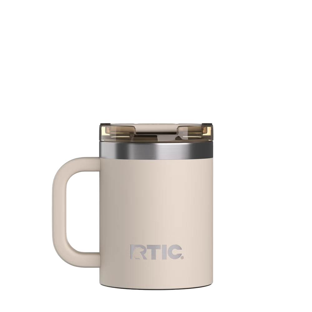 Back customization side of the RTIC Essential Coffee Mug 12 oz in Beach