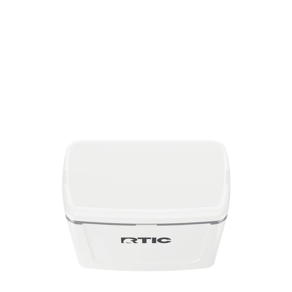 Lid customization side of the RTIC Road Trip Personal Cooler 16 qt in White and Gray