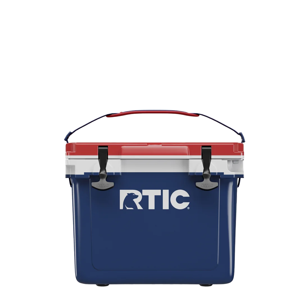 Front customization side of the RTIC Ultra Light Cooler 22 qt in Patriot
