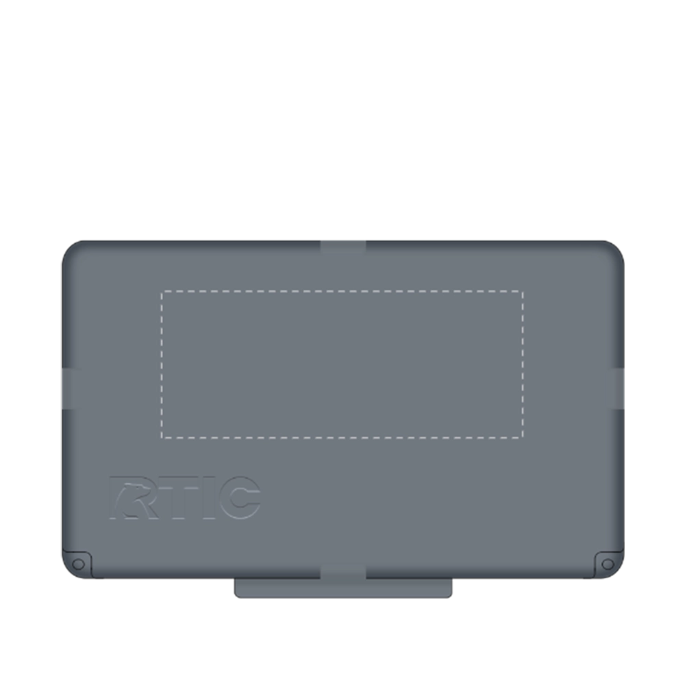 Lid customization side of the RTIC Ultra Light Cooler with Wheels 22 qt in Dark Gray and Cool Gray