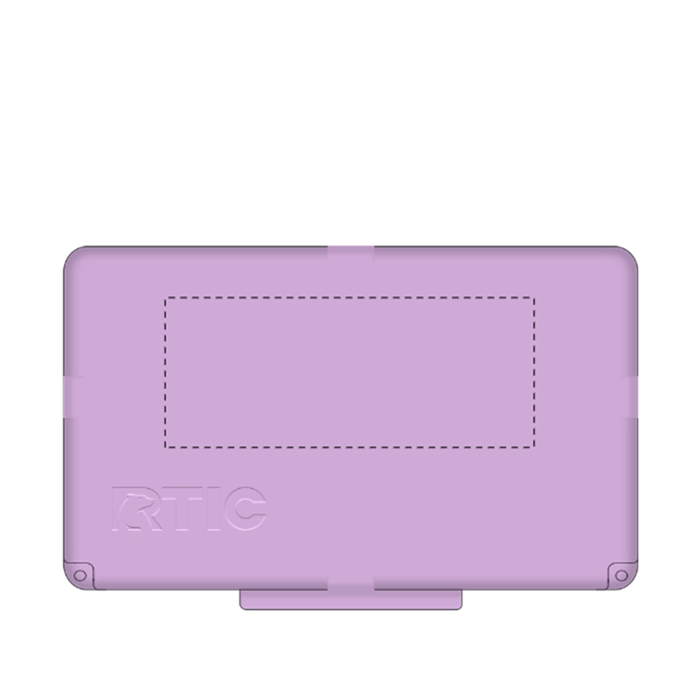 Lid customization side of the RTIC Ultra Light Cooler with Wheels 22 qt in Lavender