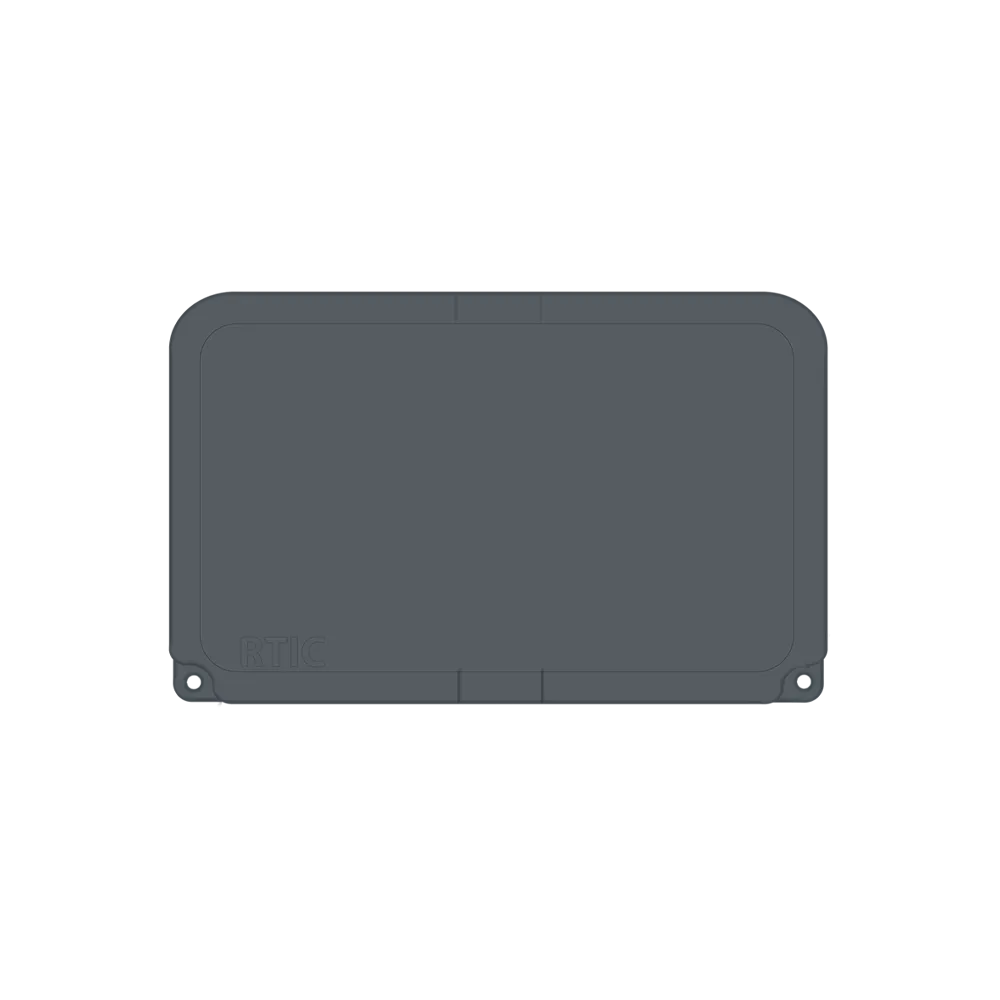 Lid customization side of the RTIC Ultra Light Cooler with Wheels 42 qt in Dark Gray and Cool Gray