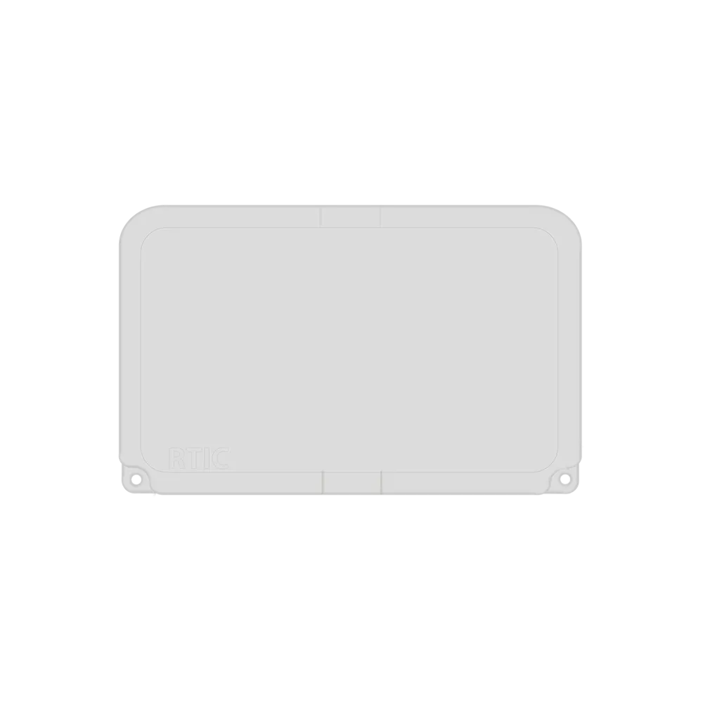 Lid customization side of the RTIC Ultra Light Cooler with Wheels 42 qt in White and Gray