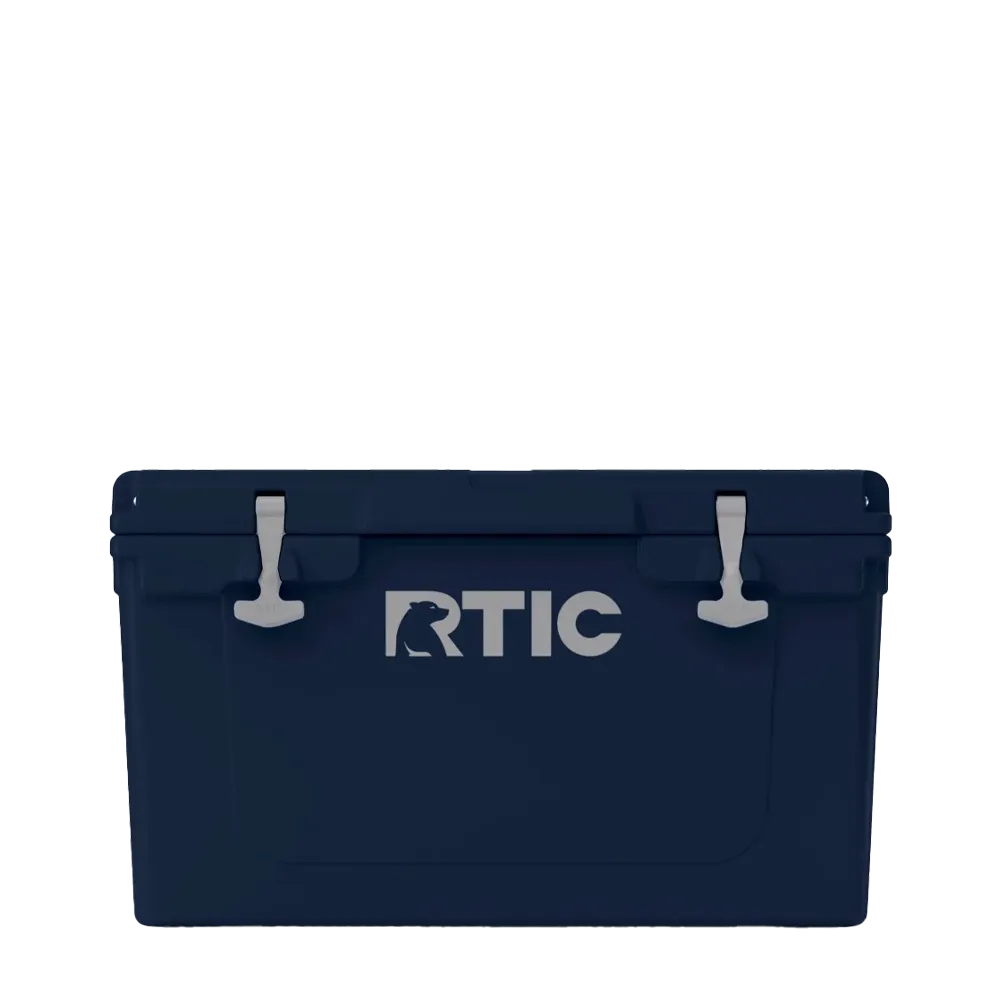 Front customization side of the RTIC Ultra-Tough Cooler 45 qt in Navy